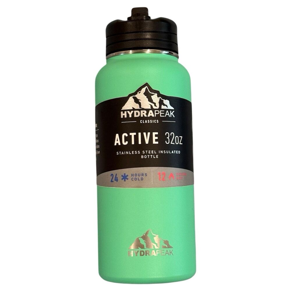 HYDRAPEAK Active Classics Stainless Steel Insulated Water Bottle 32oz Jade Green